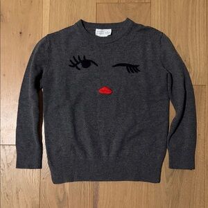 Kate Spade Broome Street Charcoal Sweater with Wink Design